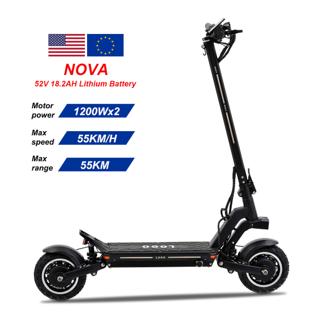 2400W Dual Motor Electric Scooters 52V 18.2Ah Lithium Battery 