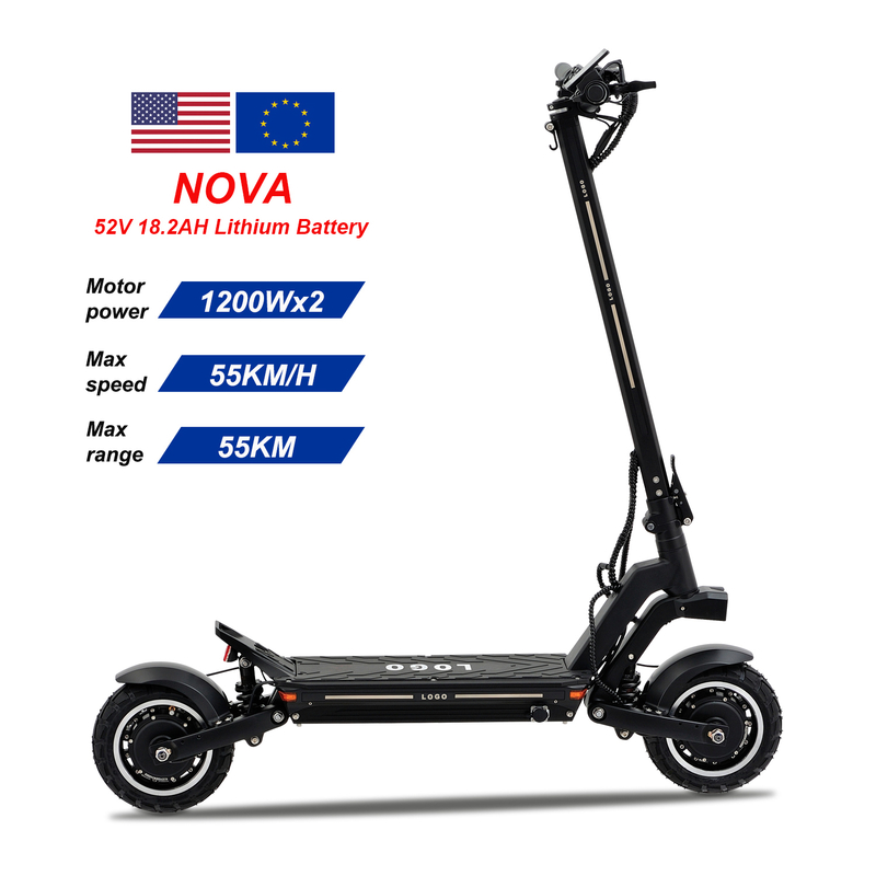 2400W Dual Motor Electric Scooters 52V 18.2Ah Lithium Battery 